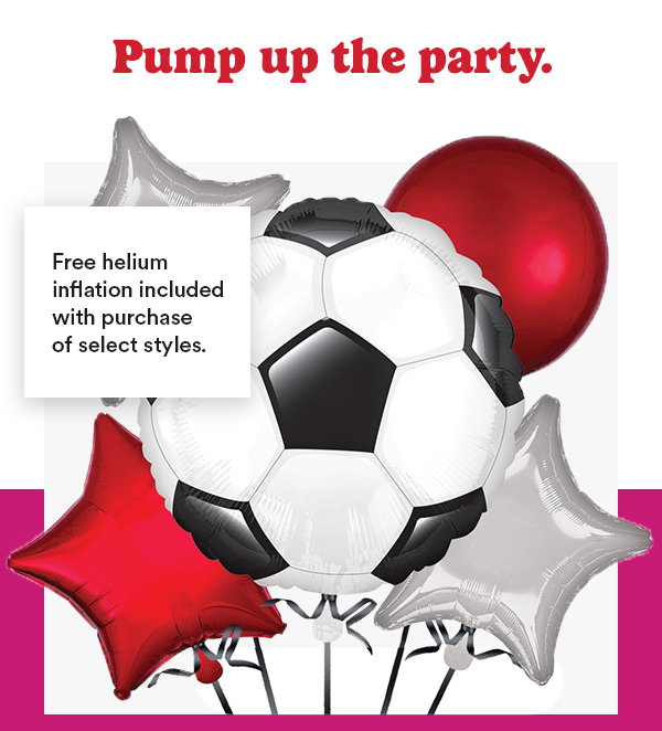 Pump up the party. Free helium inflation included with purchase of select styles.