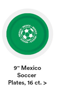 9" Mexico Soccer Plates, 16 ct.