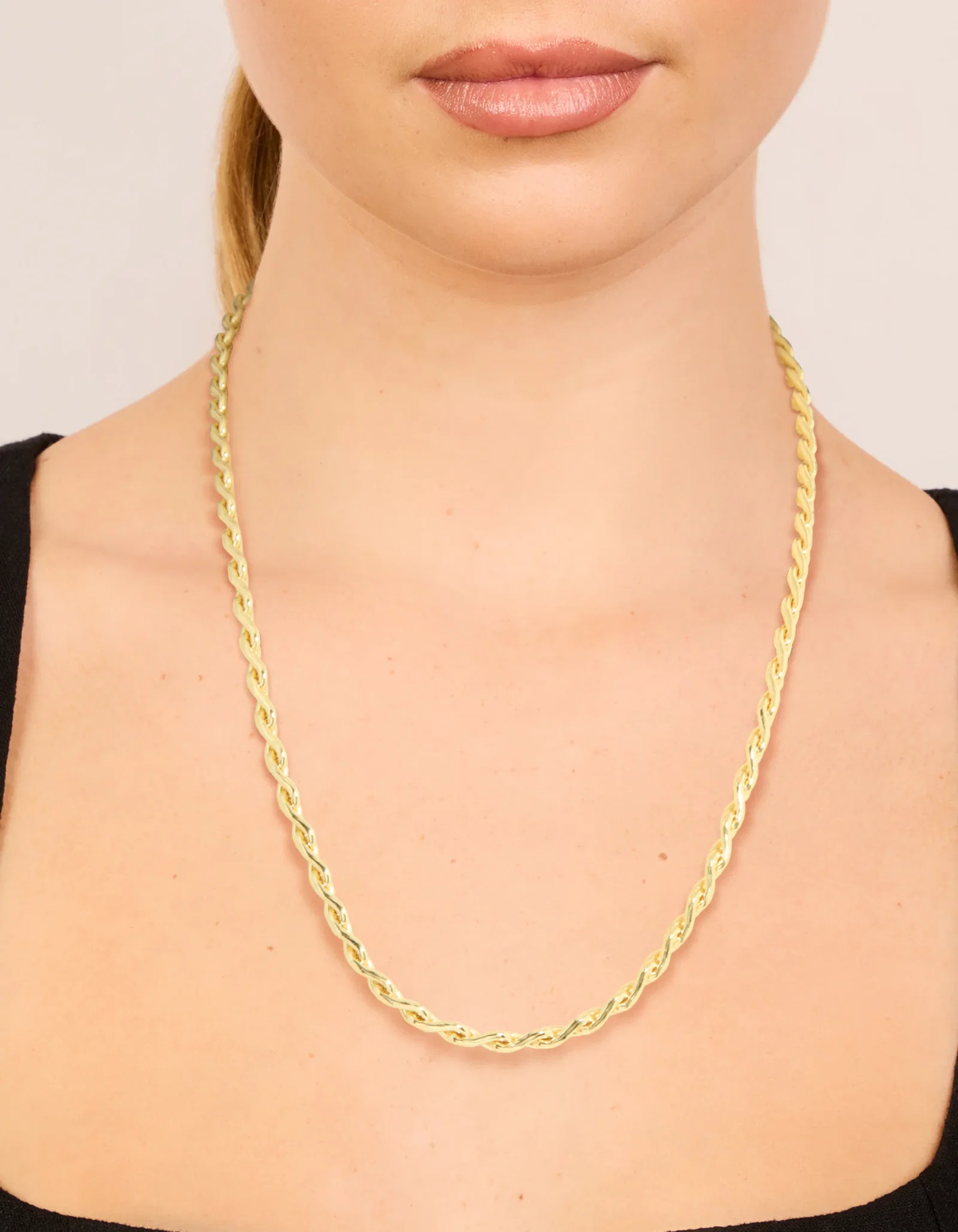 Image of Waterproof Gold Plated Stainless Steel Teardrop Chain Link Necklace