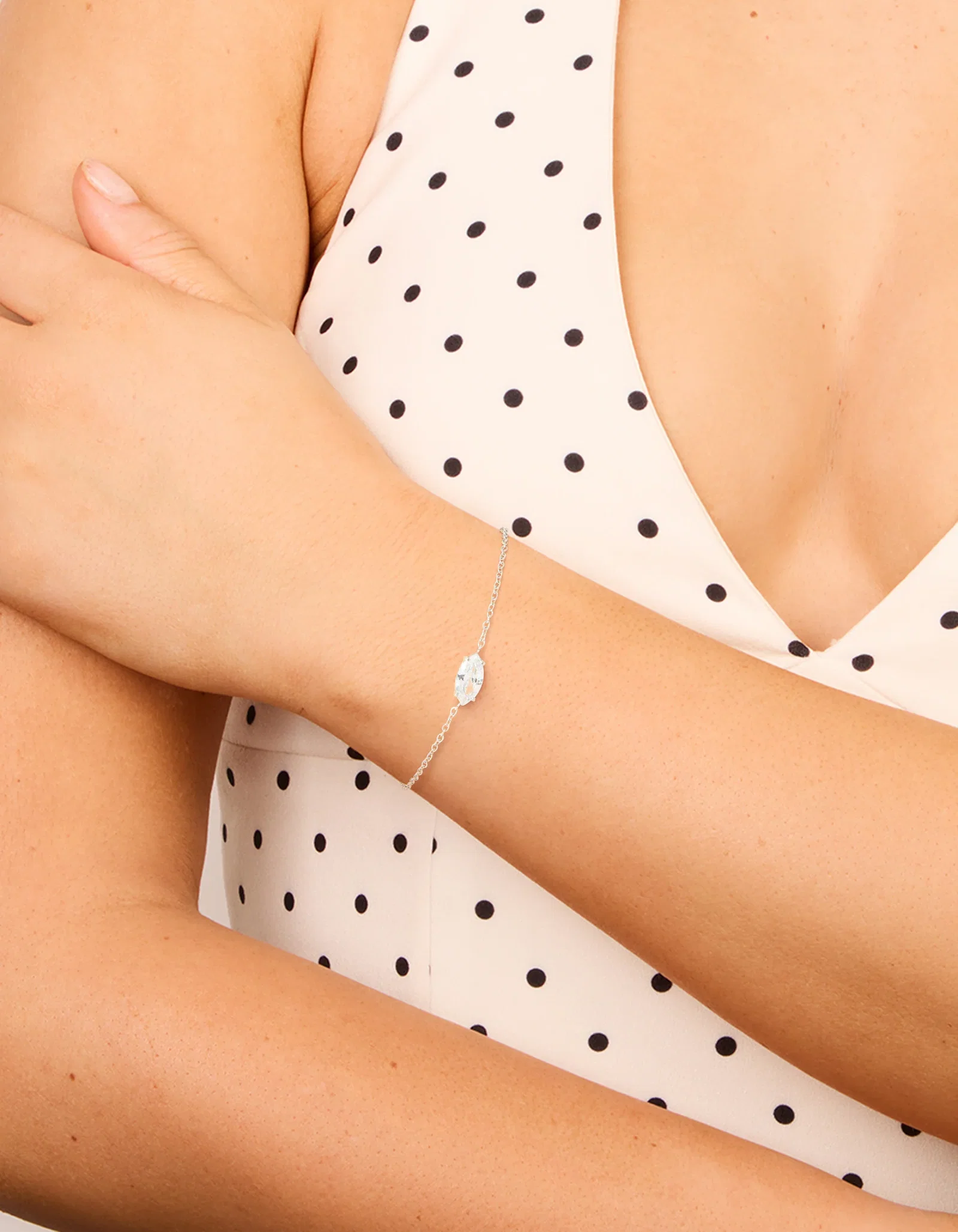 Image of Waterproof Stainless Steel Cubic Zirconia Centre Bracelet