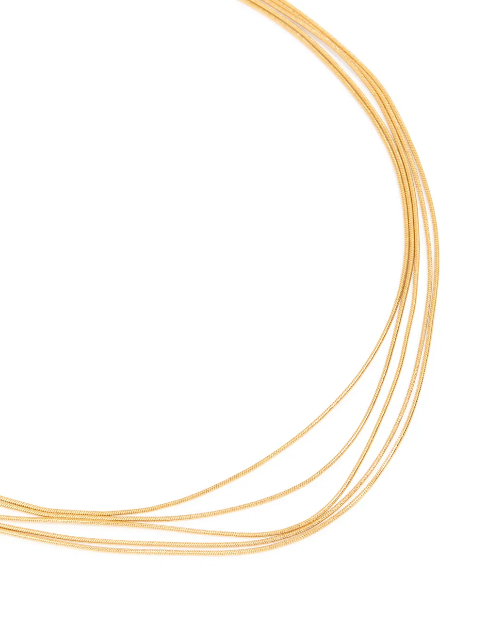 Image of Waterproof Gold Plated Stainless Steel Multi Snake Chain Layered Necklace