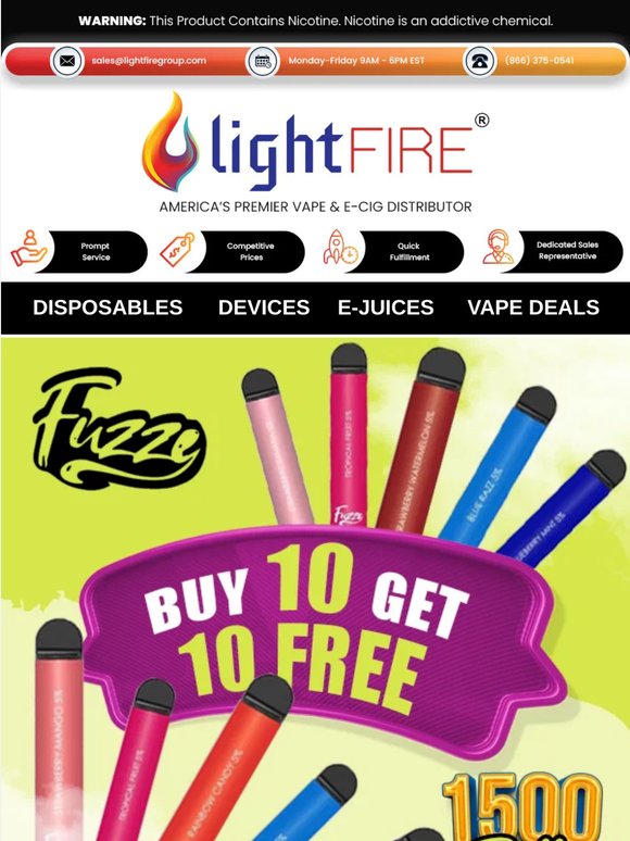 💥 Fuzze Extra 1500 Puff Disposable — Buy 10, Get 10 Free | While Supplies Last