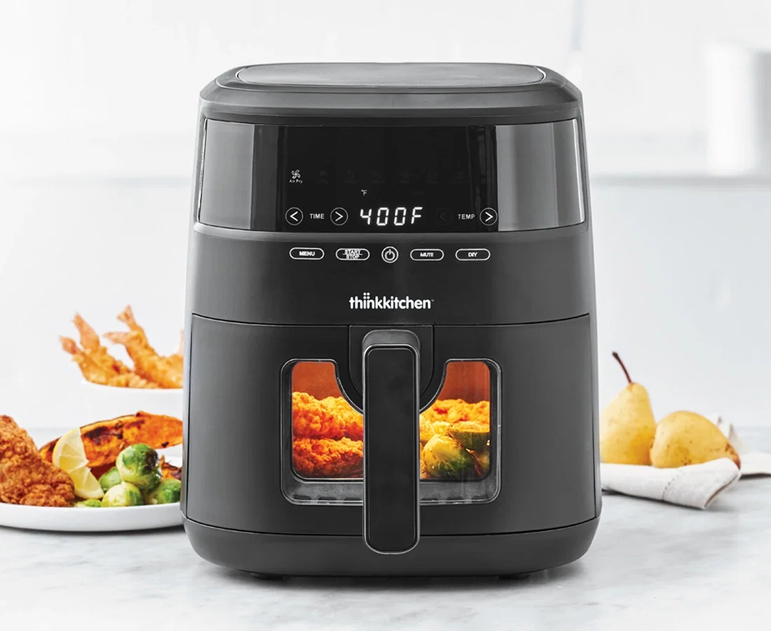 Image of thinkkitchen Luminate Air Fryer with Viewing Glass, 4 L
