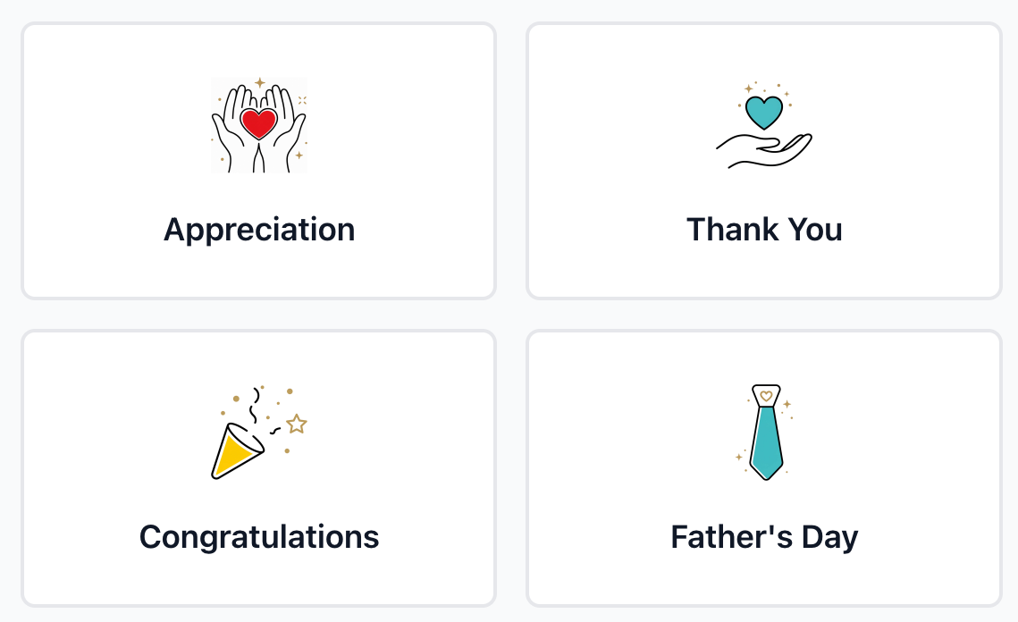 Gifting Genie with occasions to select from