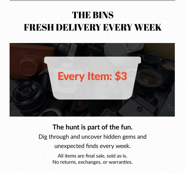 THE BINS - FRESH DELIVERY EVERY WEEK | Every Item: $3