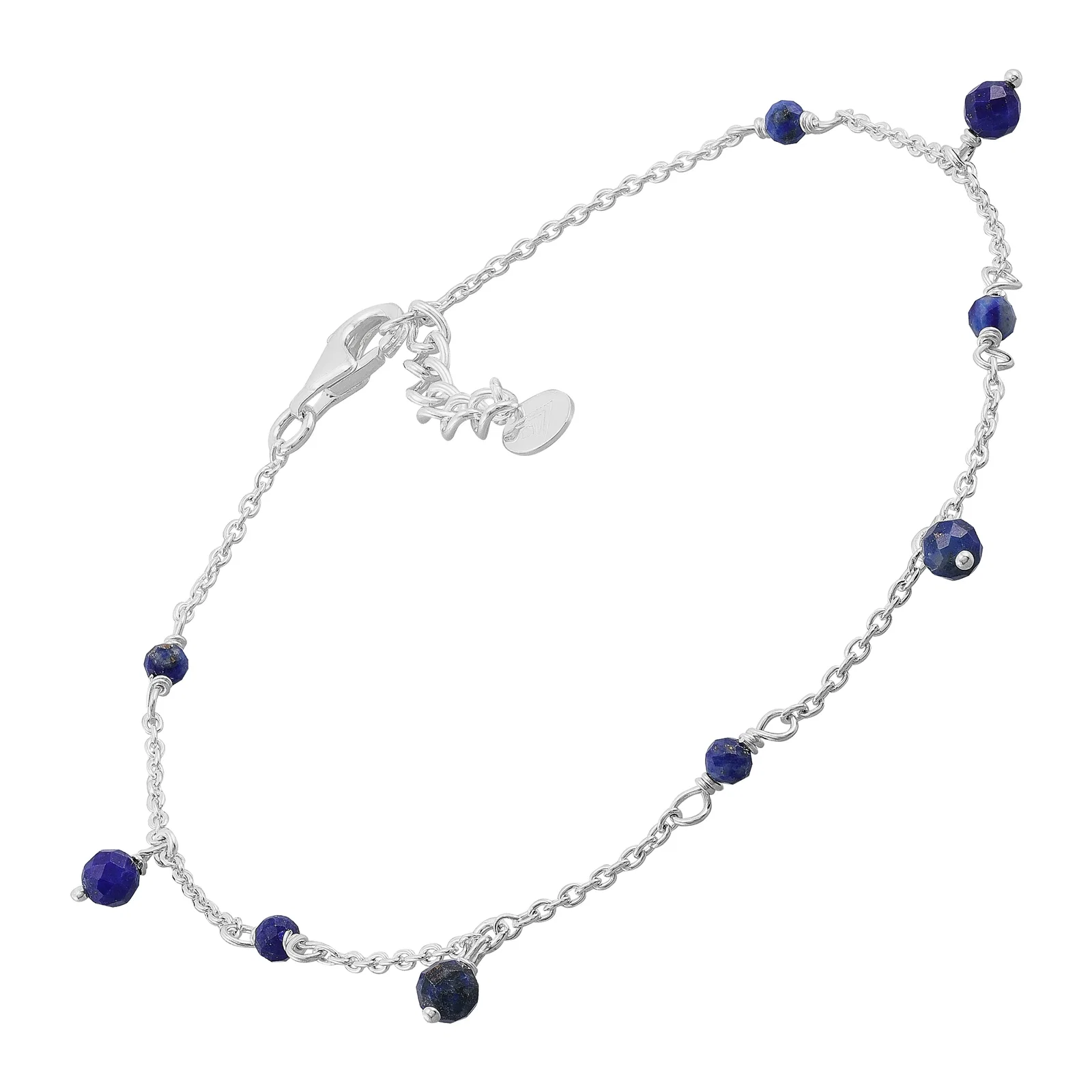 Ink Drops Anklet, Blue Lapis