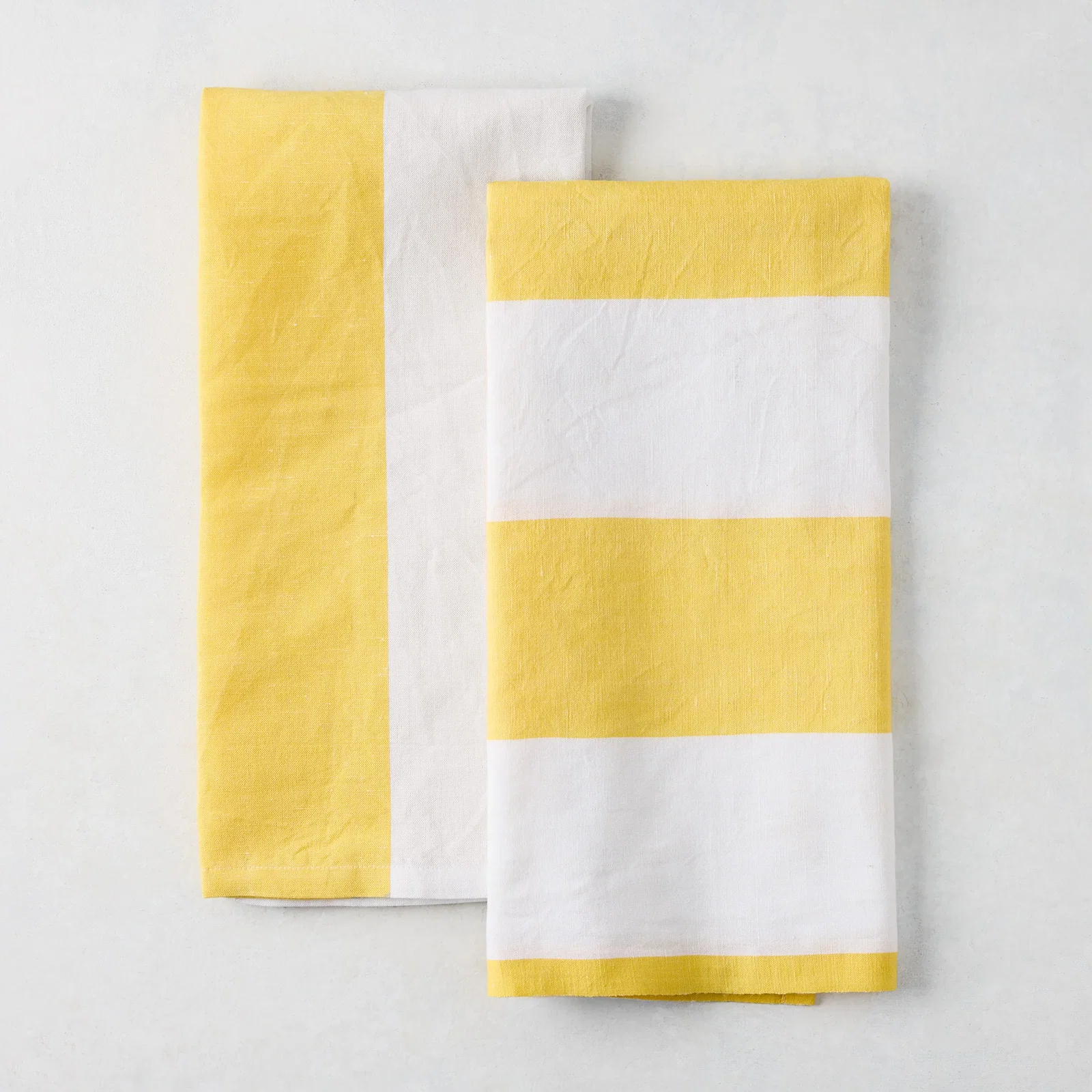 Image of Yellow Block Print Hand Towels, Set of 2