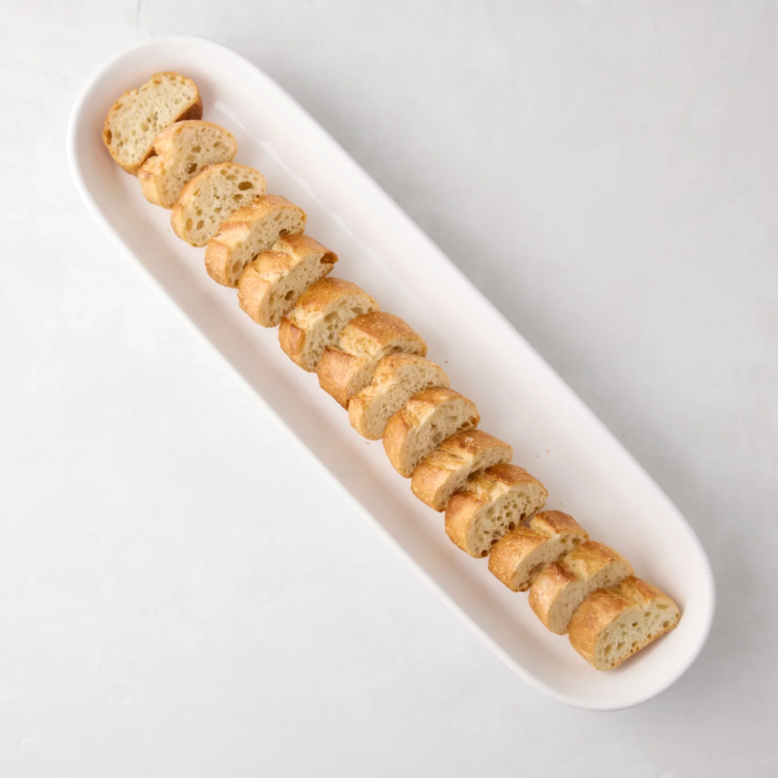 Image of White Ceramic Baguette Serving Tray