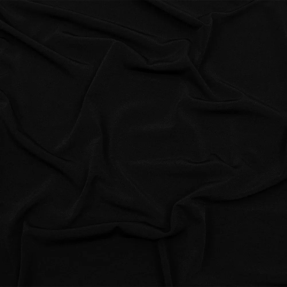 Image of Stretch Polyester ITY Jersey - Black - Isadora Collection