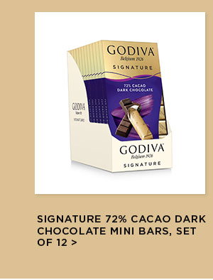 Signature 72% Cacao Dark Chocolate Mini Bars, Set of 12
