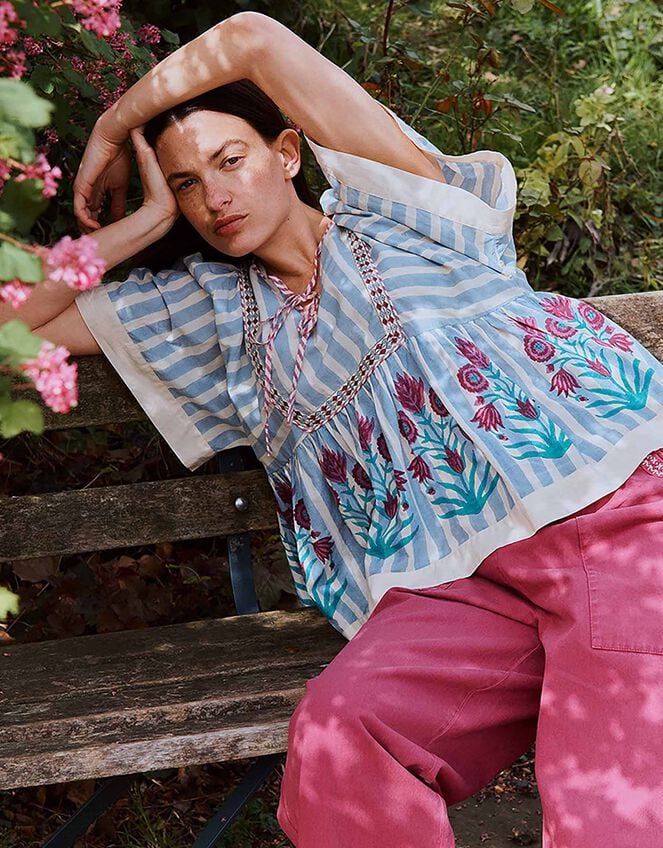 Rylea printed cotton top