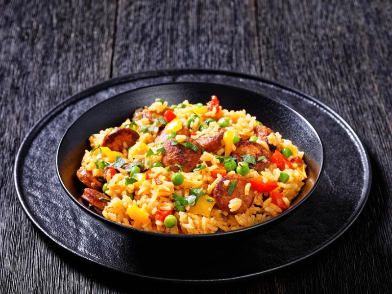 Petits pois riz chorizo