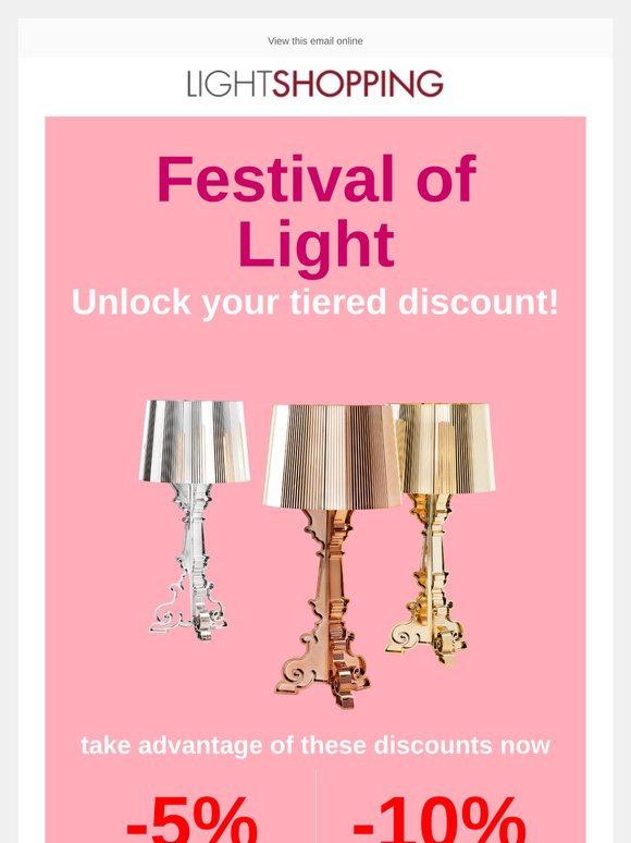 Festival of Light: unlock up to 10% off
