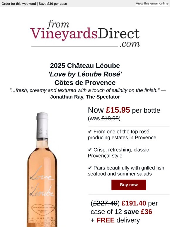 Unmissable Discount: 2025 'Love by Léoube Rosé' Côtes de Provence
