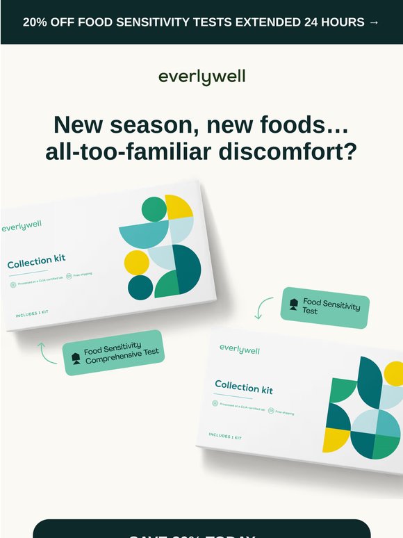 20% off Food Sensitivity tests EXTENDED