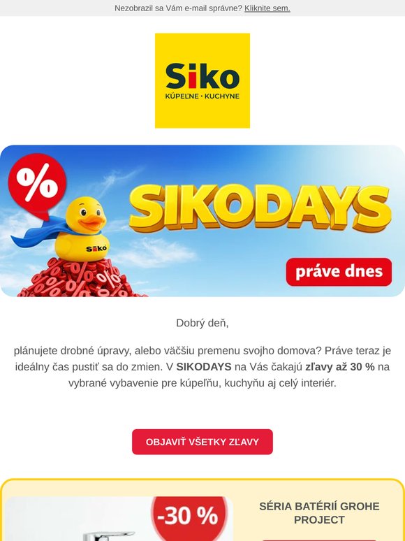 SIKODAYS so zľavami až 30 % sú späť