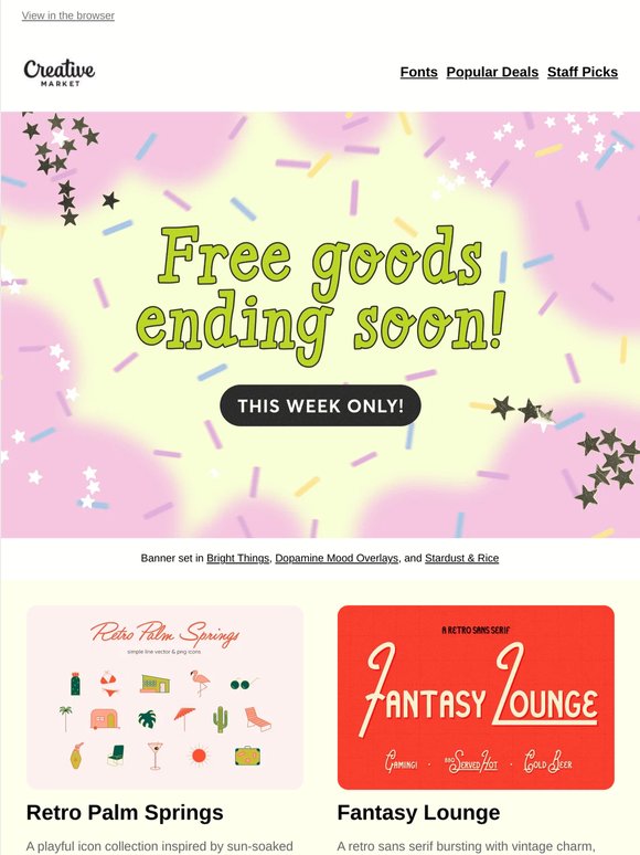 ⏳ Don’t miss this week’s free goods