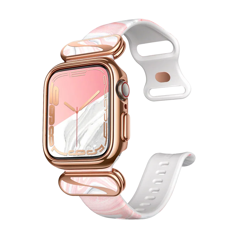 Image of Apple Watch 44/45mm Cosmo Luxe Case - Marble Pink