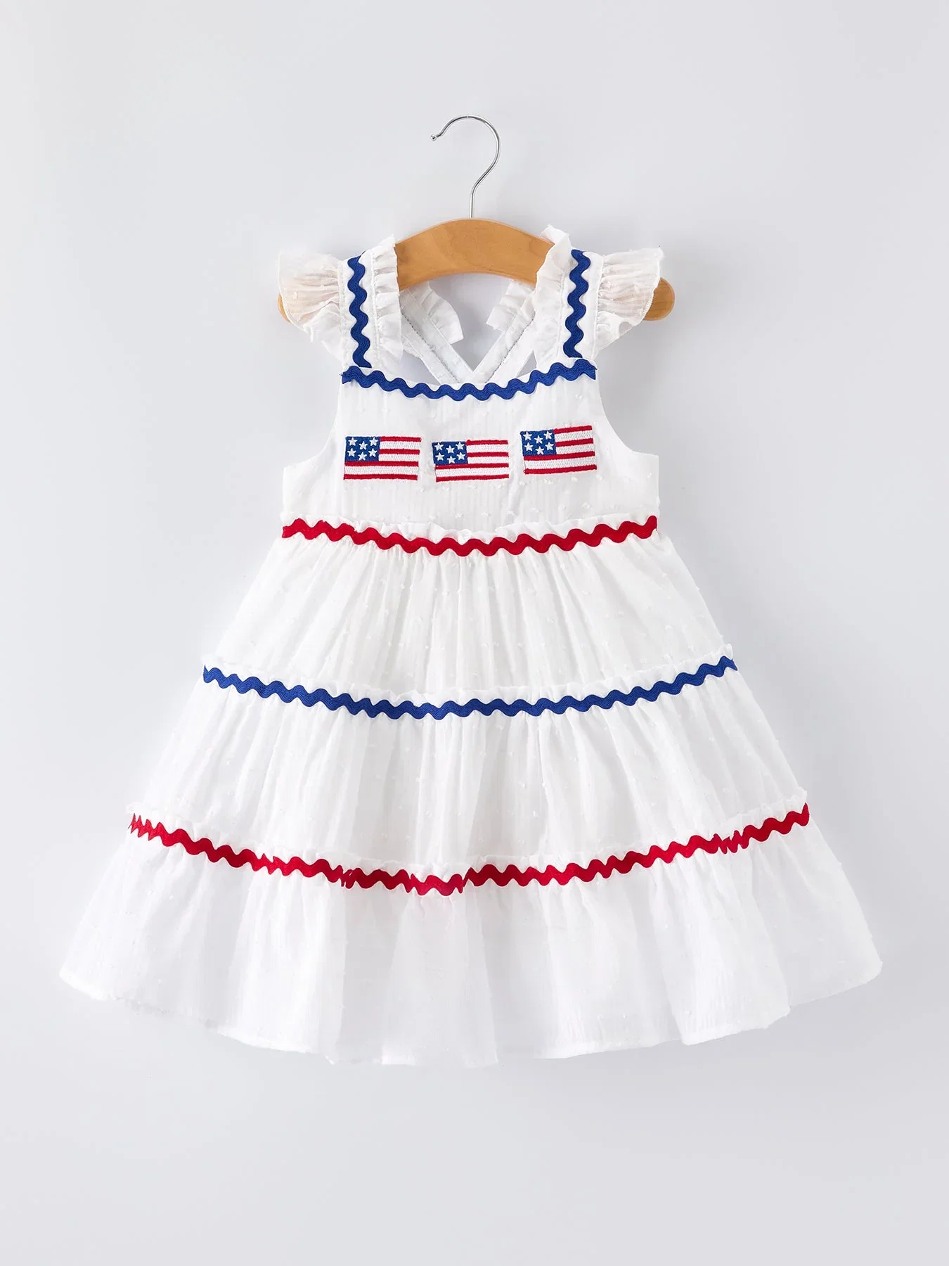 Image of 4th of July Flag Girl Tiered Ruffle Dress