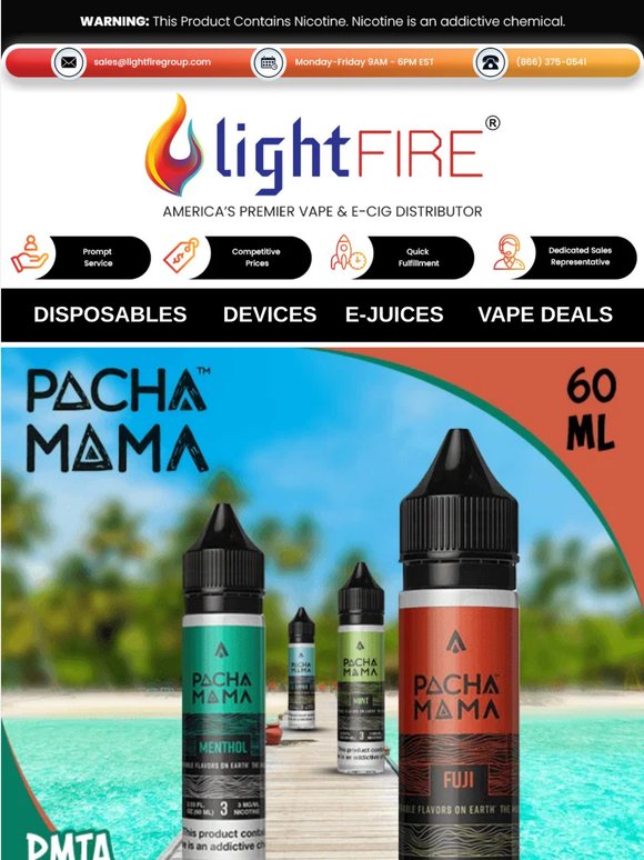 📦 New Arrival: Pacha PMTA Nicotine 60ml E-Juice — Order Now