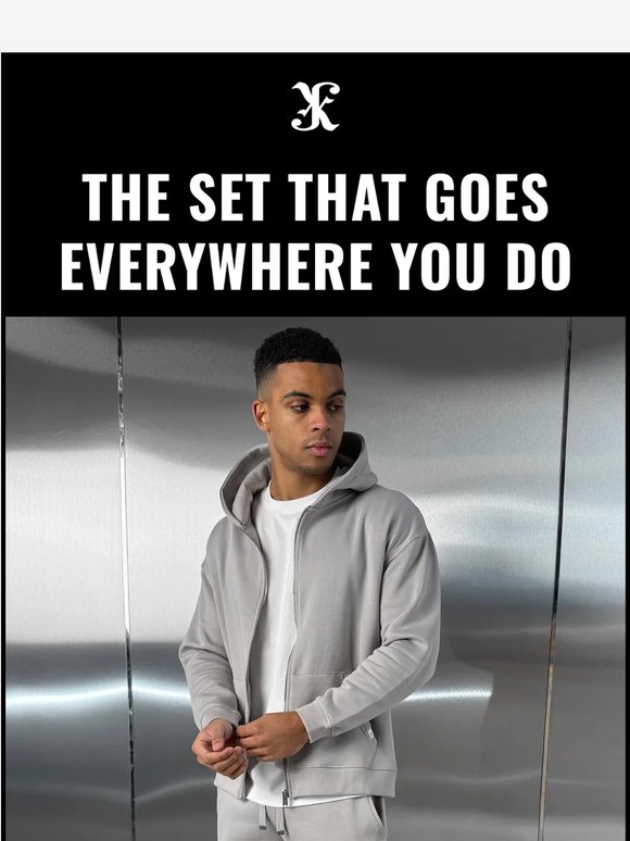 One set. Every occasion. The Zip-Up Tracksuit.
