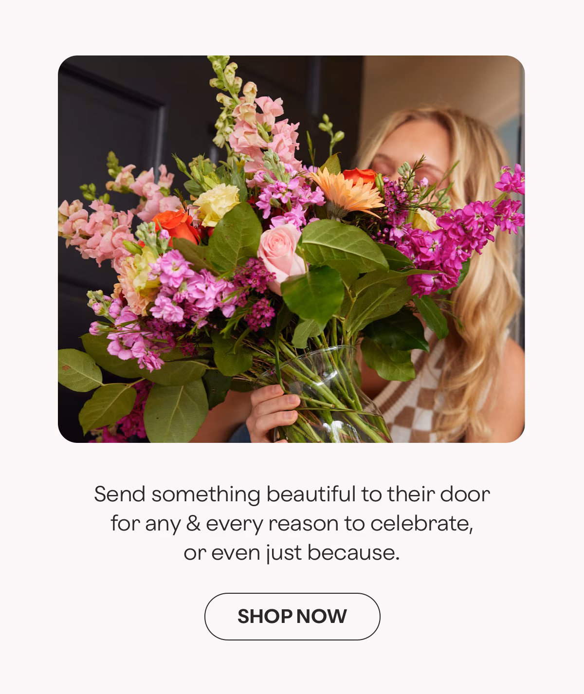Send something beautiful to their door for any & every reason to celebrate, or even just because. - SHOP NOW »