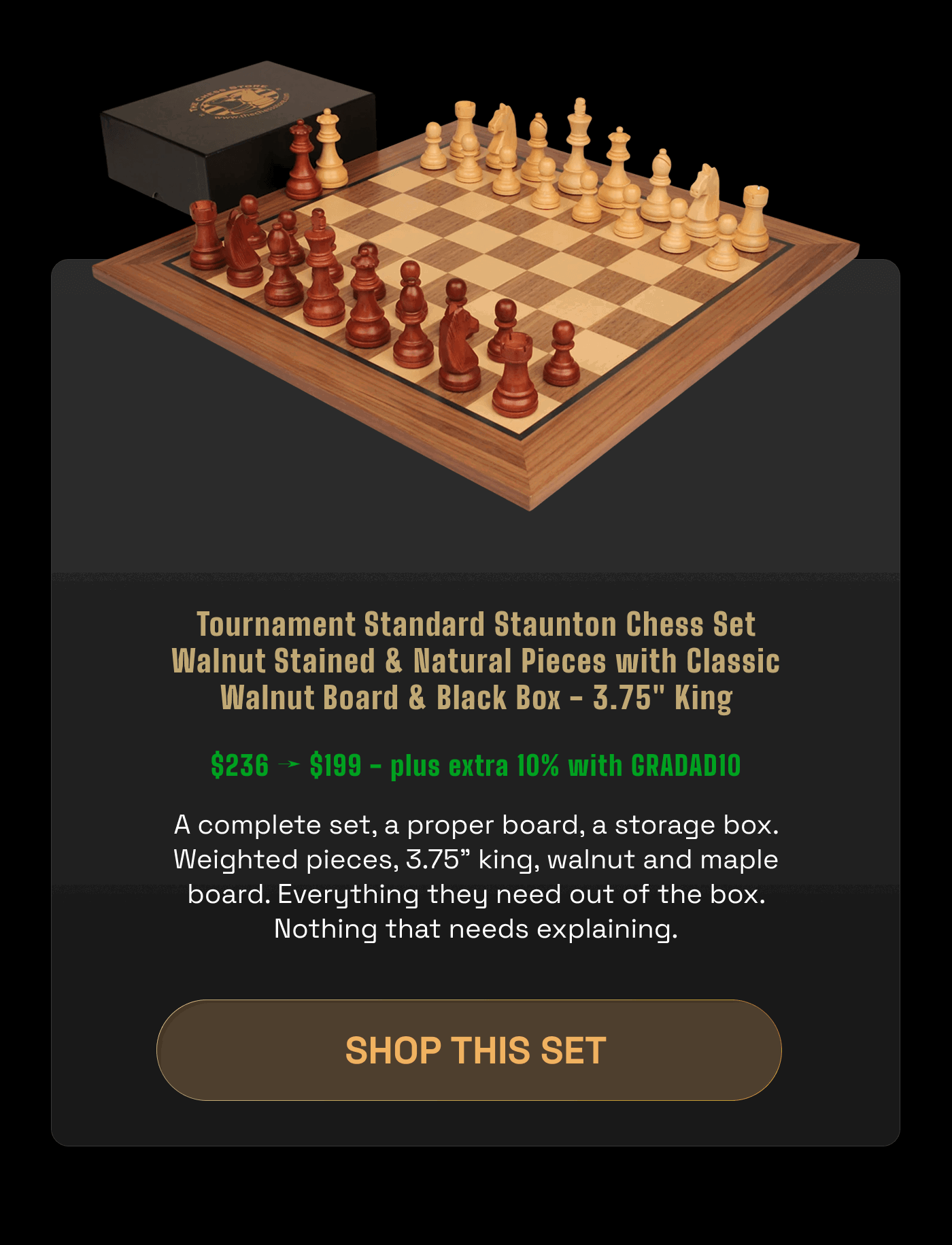 Tournament Standard Staunton Chess Set