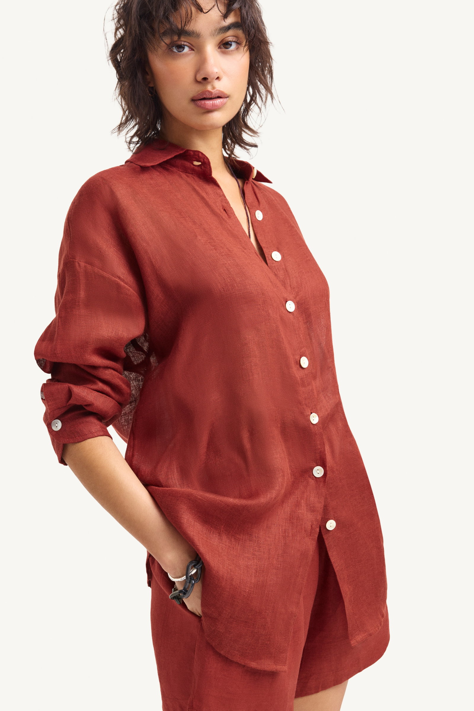 Image of Vitamin A Deep Madder Playa Boyfriend Shirt