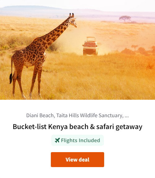 Bucket-list Kenya beach &amp; safari getaway