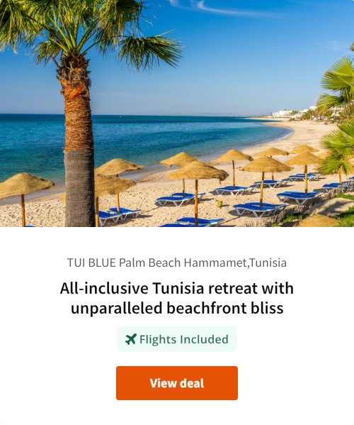 All-inclusive Tunisia retreat with unparalleled beachfront bliss