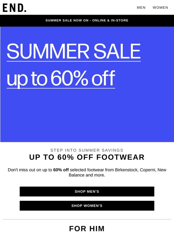 Up to 60% off selected footwear