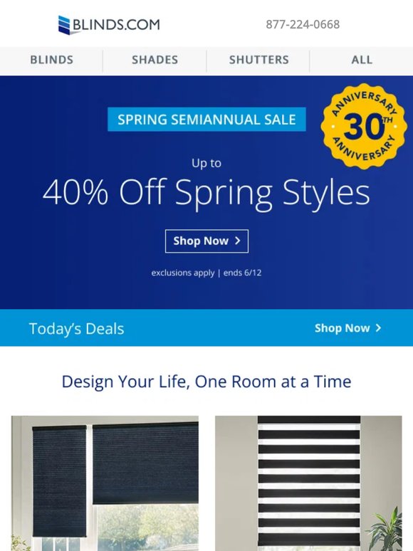 Spring Semiannual Sale: 40% off spring styles
