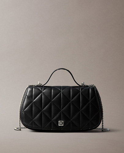 Quilted Emblem Logo Chain Bag