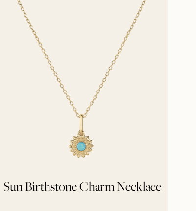 Sun Birthstone Charm Necklace