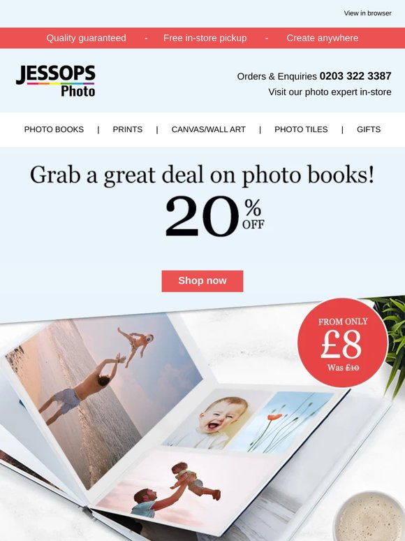 Save 20% on photo books, give the gift of memories!