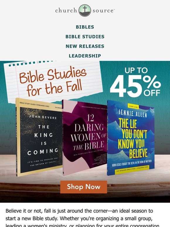 Plan your fall Bible study today and save up to 45% 📚