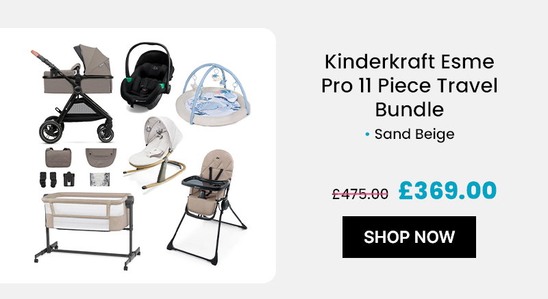 Kinderkraft Esme Pro 11 Piece Travel Bundle – Sand Beige