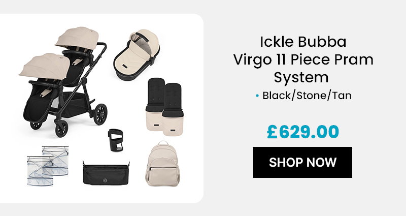 Ickle Bubba Virgo 11 Piece Pram System – Black Stone Tan