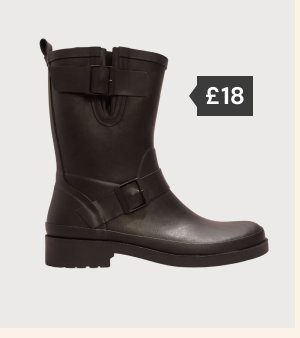 Black biker wellington boots £18.