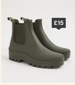 Khaki matte Chelsea ankle boots £15.
