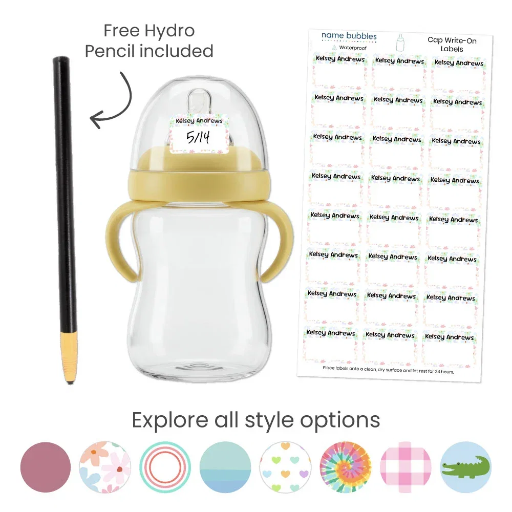 Image of Custom Baby Bottle Cap Write-On Labels