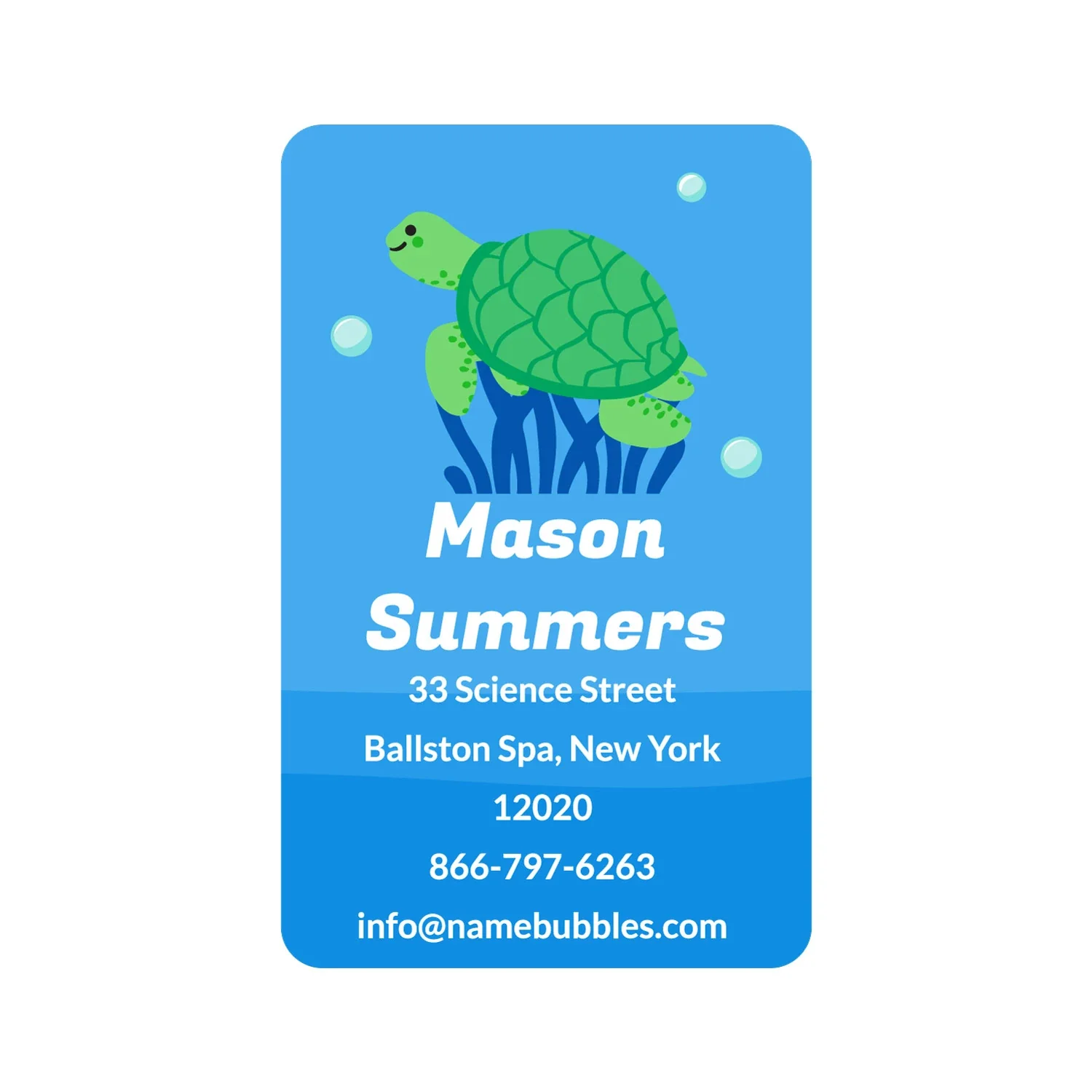 Image of Sea Animals Luggage Tag Labels