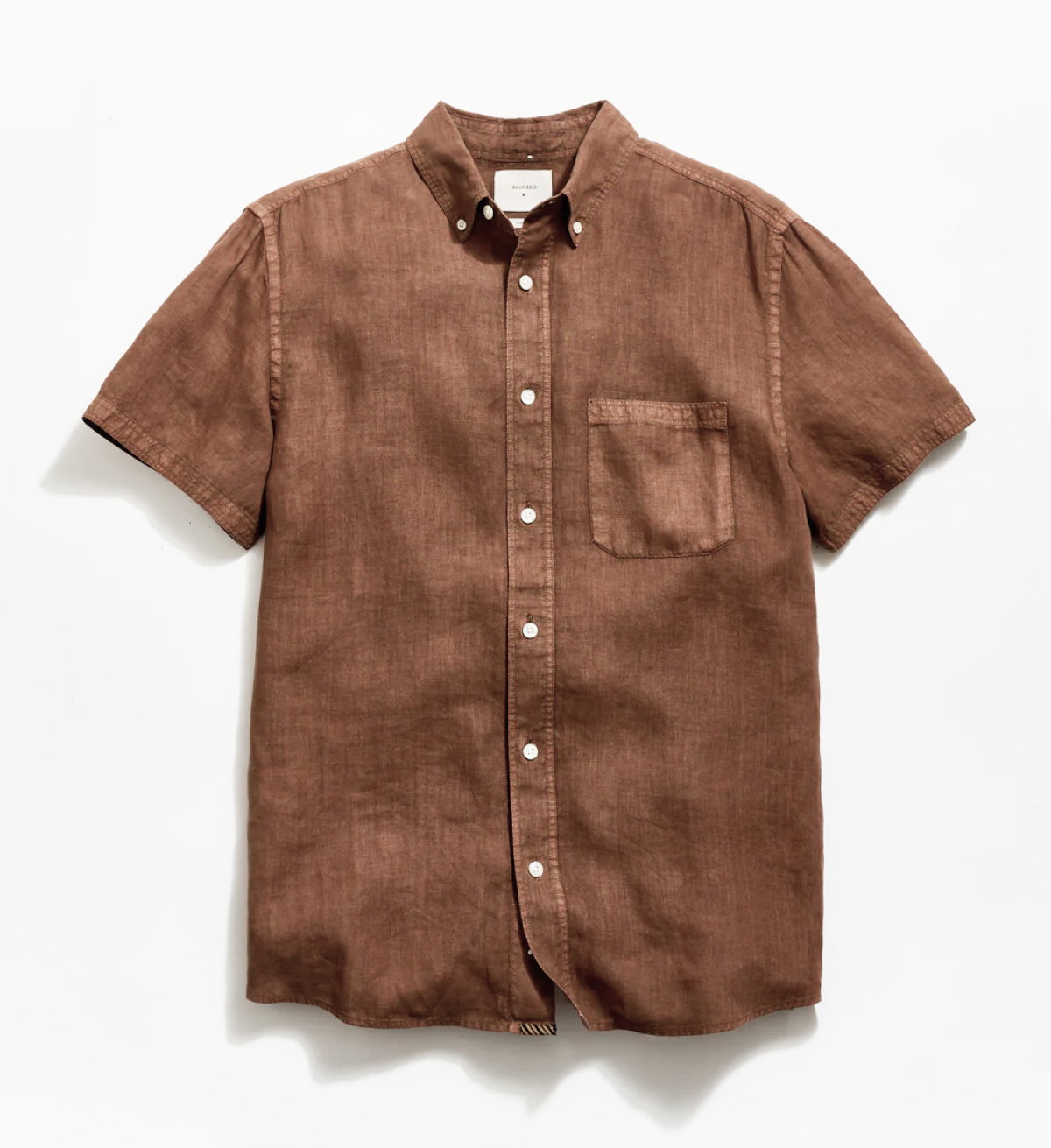 Short Sleeve Linen Tuscumbia Shirt in Brown