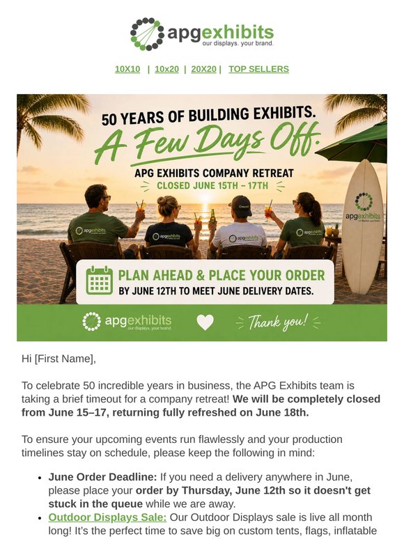 Important June Deadlines & Summer Savings at APG Exhibits ☀️