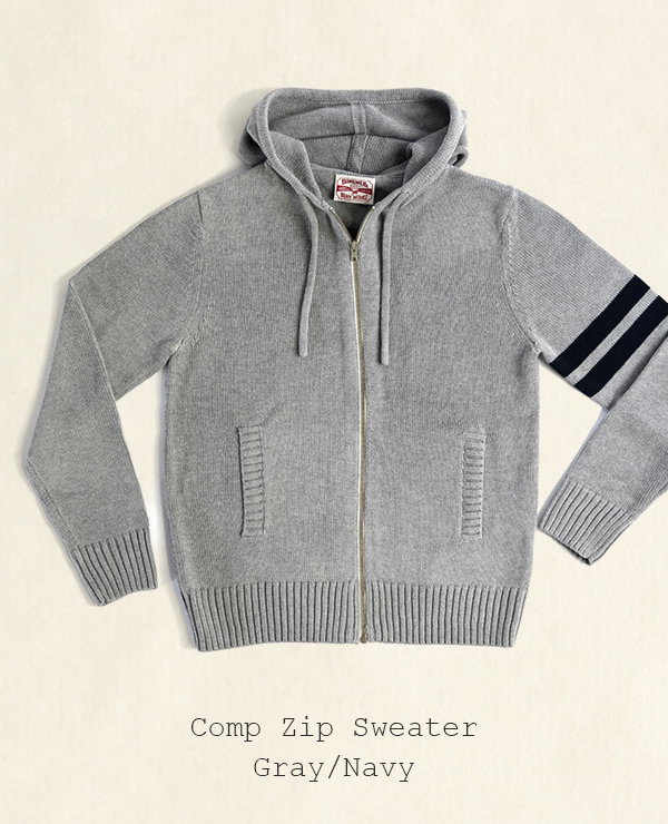 Comp Zip Sweater - Gray/Navy