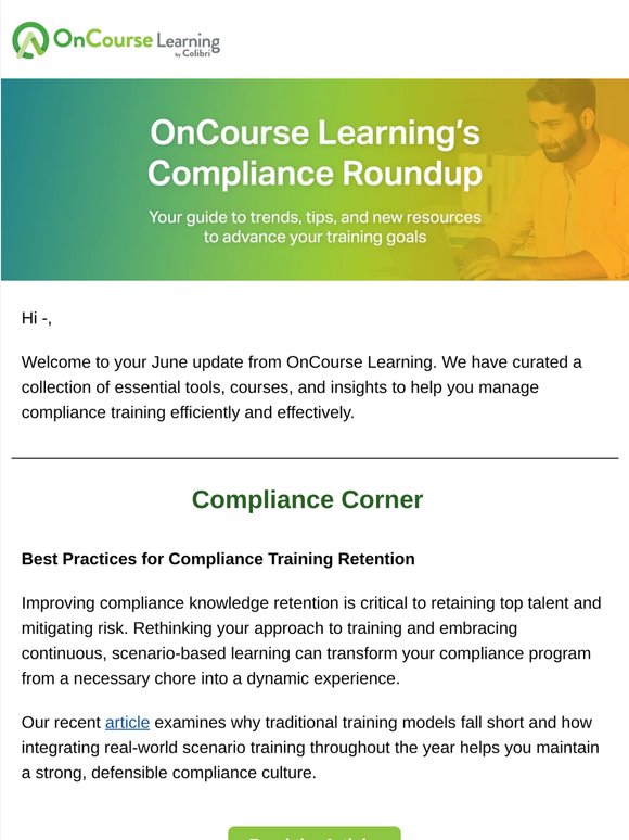Your June Compliance Training Roundup is Here