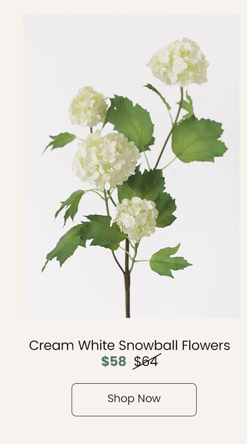 Cream White Artificial Snowball Flowers 