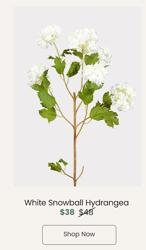 Faux Snowball Hydrangea in Crisp White 