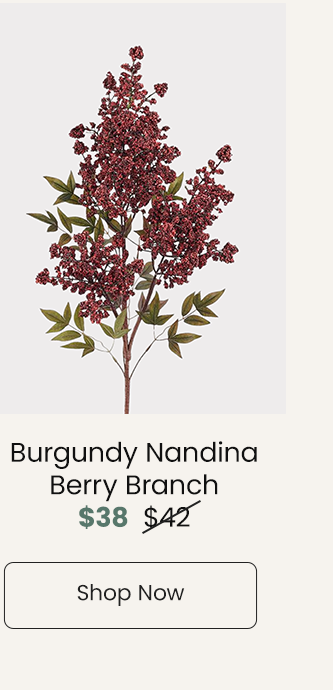 Artificial Nandina Berry Branch in Burgundy