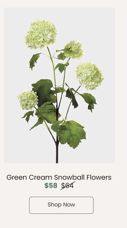 Green Cream Artificial Snowball Flowers